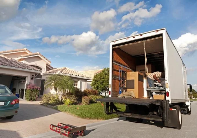 Moving truck loaded at a residential move — professional moving and packing services in South Hill, Virginia