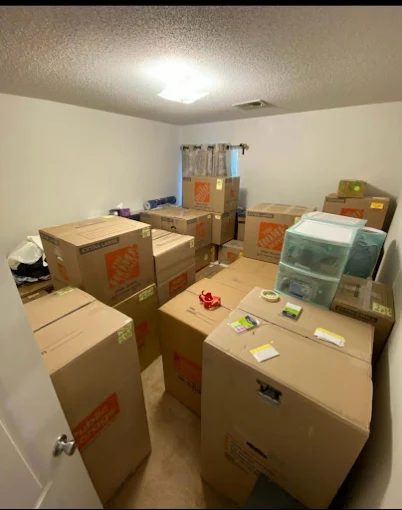 Rooms packed and labeled box by box — professional moving and packing services in South Hill, Virginia